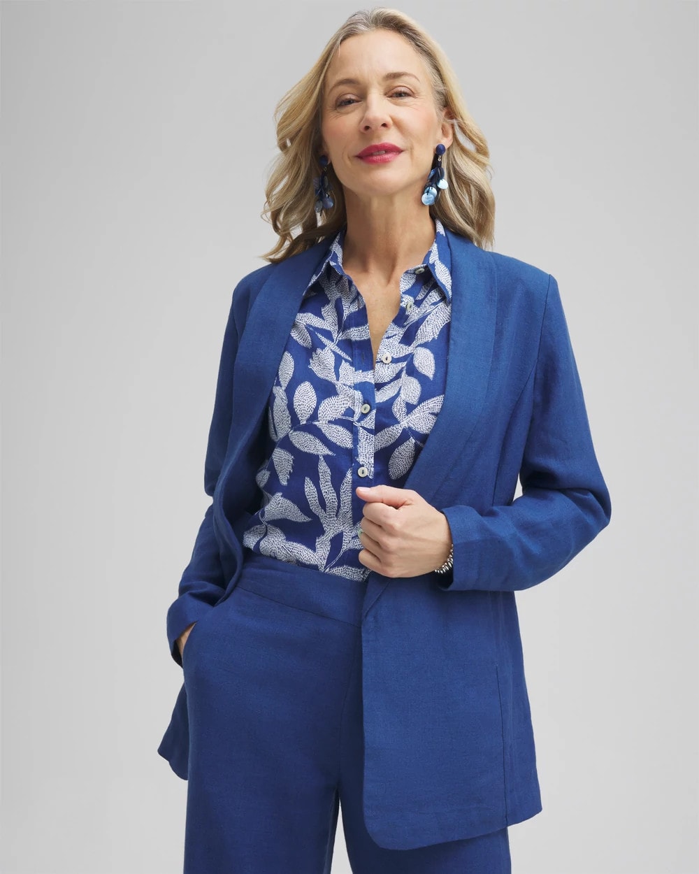 Naval Indigo Linen Blazer