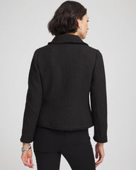 Black Bouclé Peplum Jacket