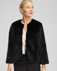 Black Pattern Fur Jacket