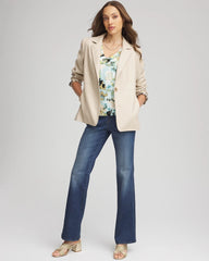 Ivory Wheat Faux Leather Blazer