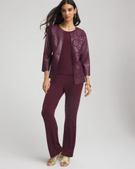Blackened Burgundy Travelers™ Collection Faux Leather Embroidered Jacket