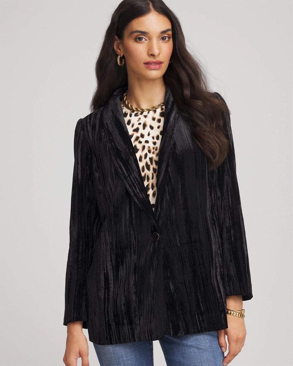 Black Velvet Shawl Collar Blazer