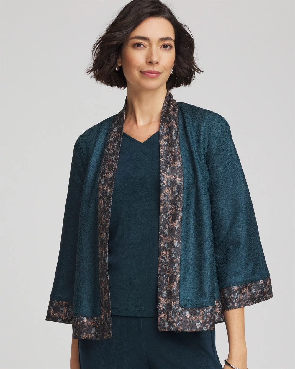 Teal Shadow Travelers™ Collection Crystal Crushed Reversible Jacket