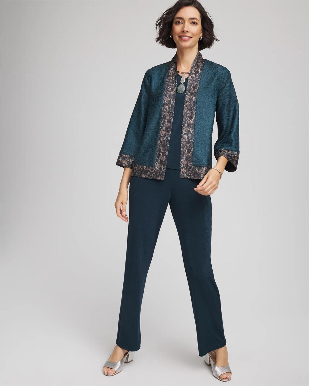 Teal Shadow Travelers™ Collection Crystal Crushed Reversible Jacket