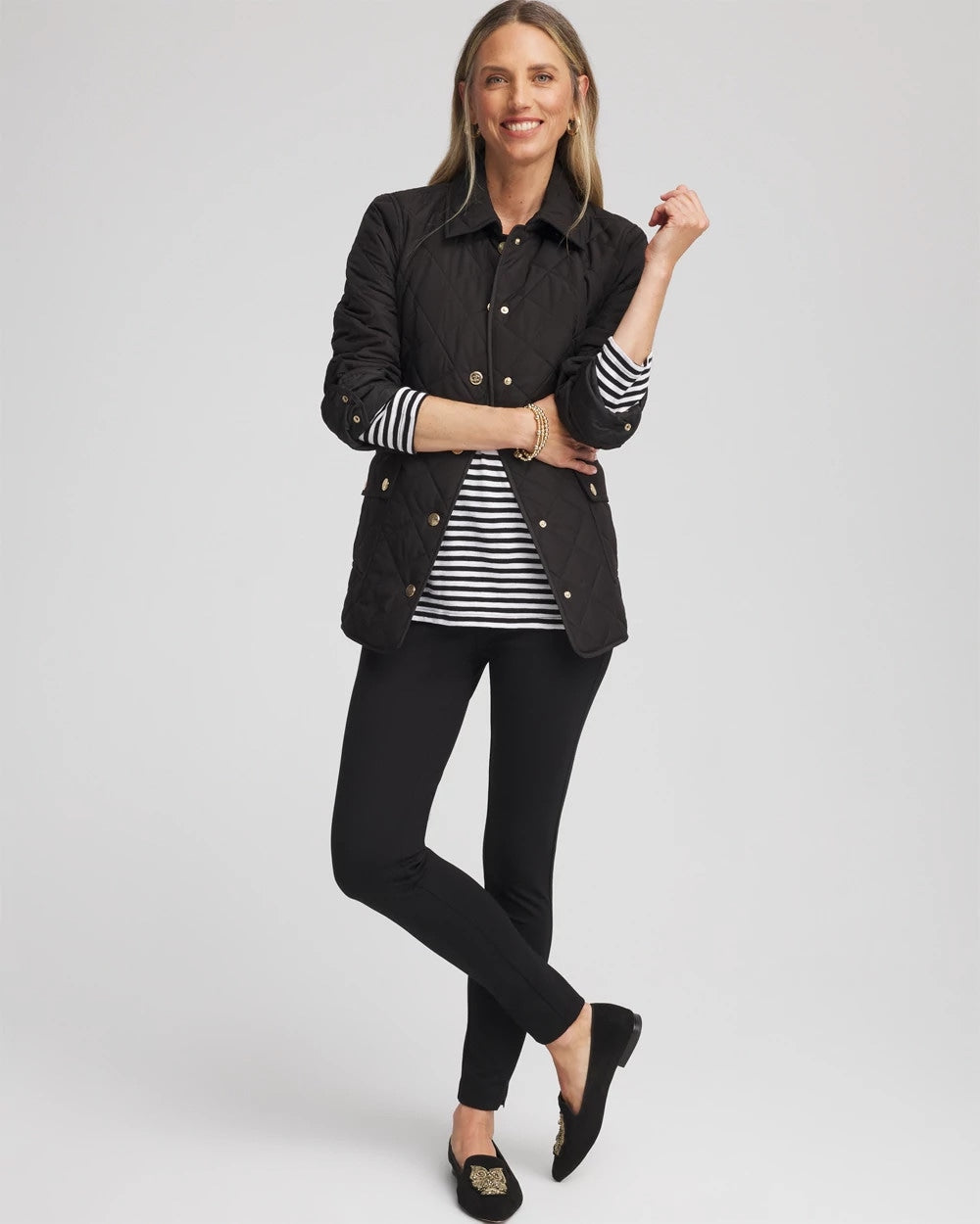 Black Quilted Barn Jacket