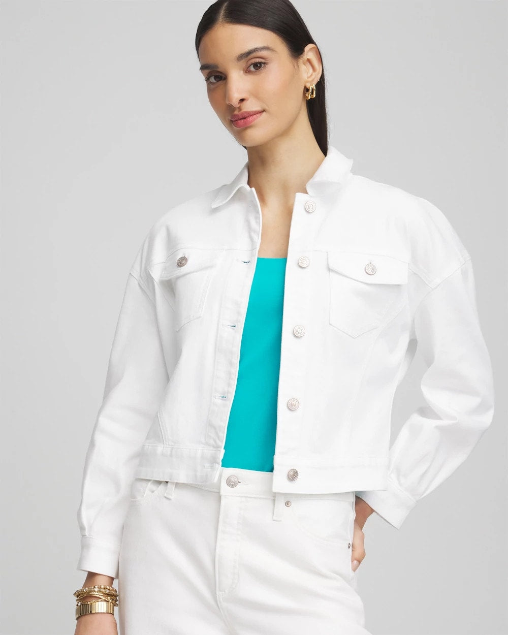 Alabaster Embroidered Relaxed Denim Jacket