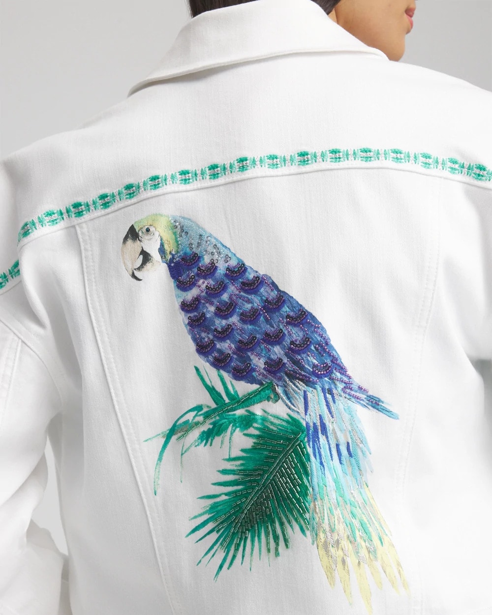 Alabaster Embroidered Relaxed Denim Jacket