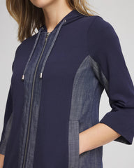 Passport Blue Zenergy® French Terry & Chambray Jacket