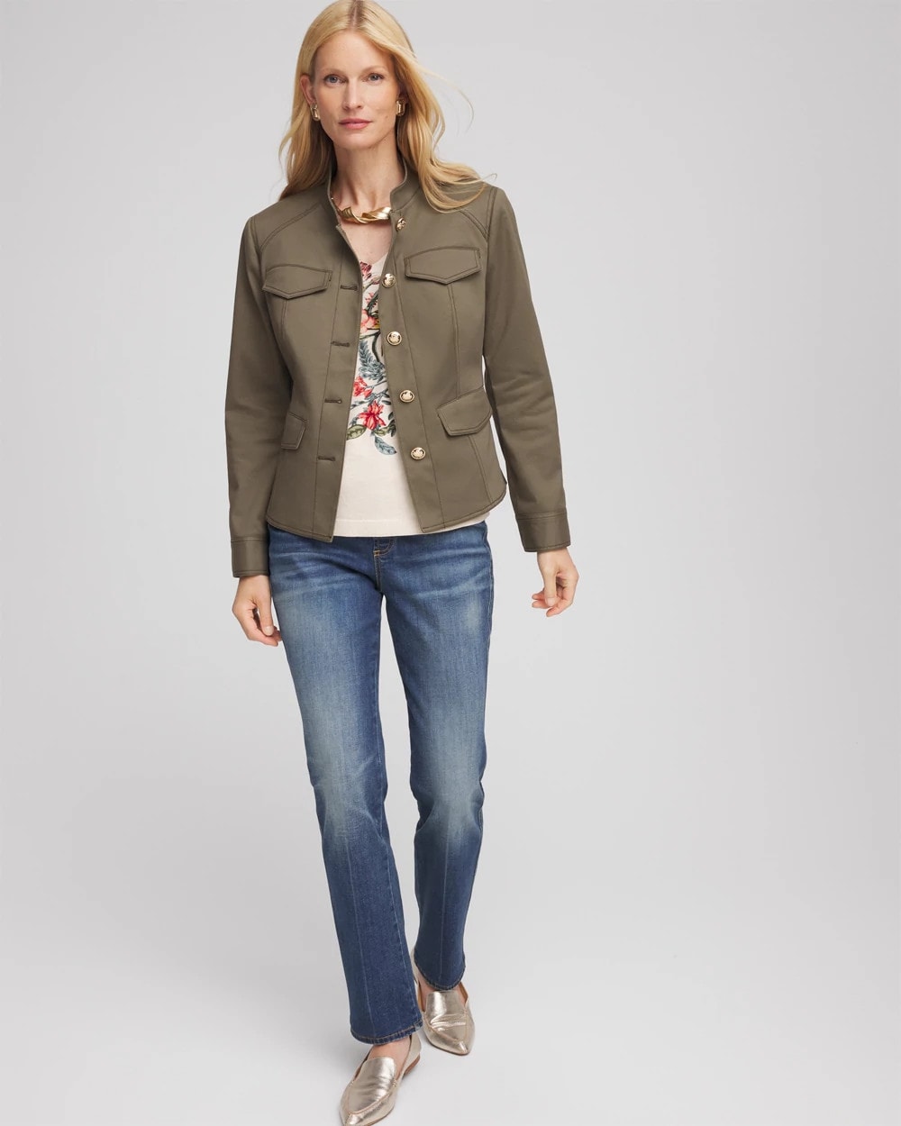 Nettle Leaf Peplum Field Jacket