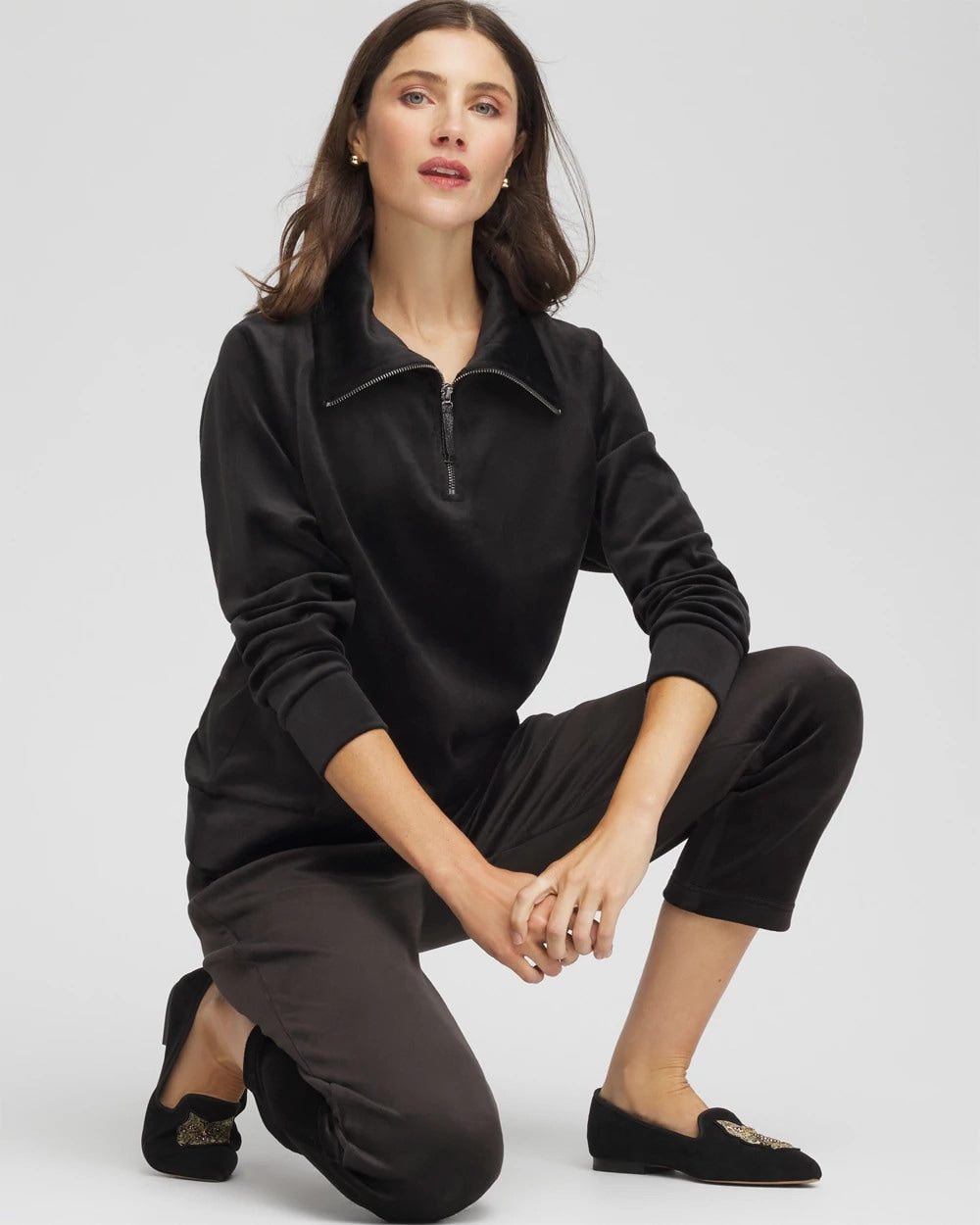 Black Zenergy® Velour Pullover