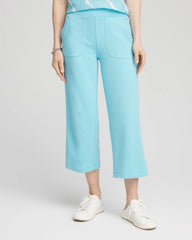 Paradiso Blue Zenergy® French Terry Gauze-Inset Cropped Pants