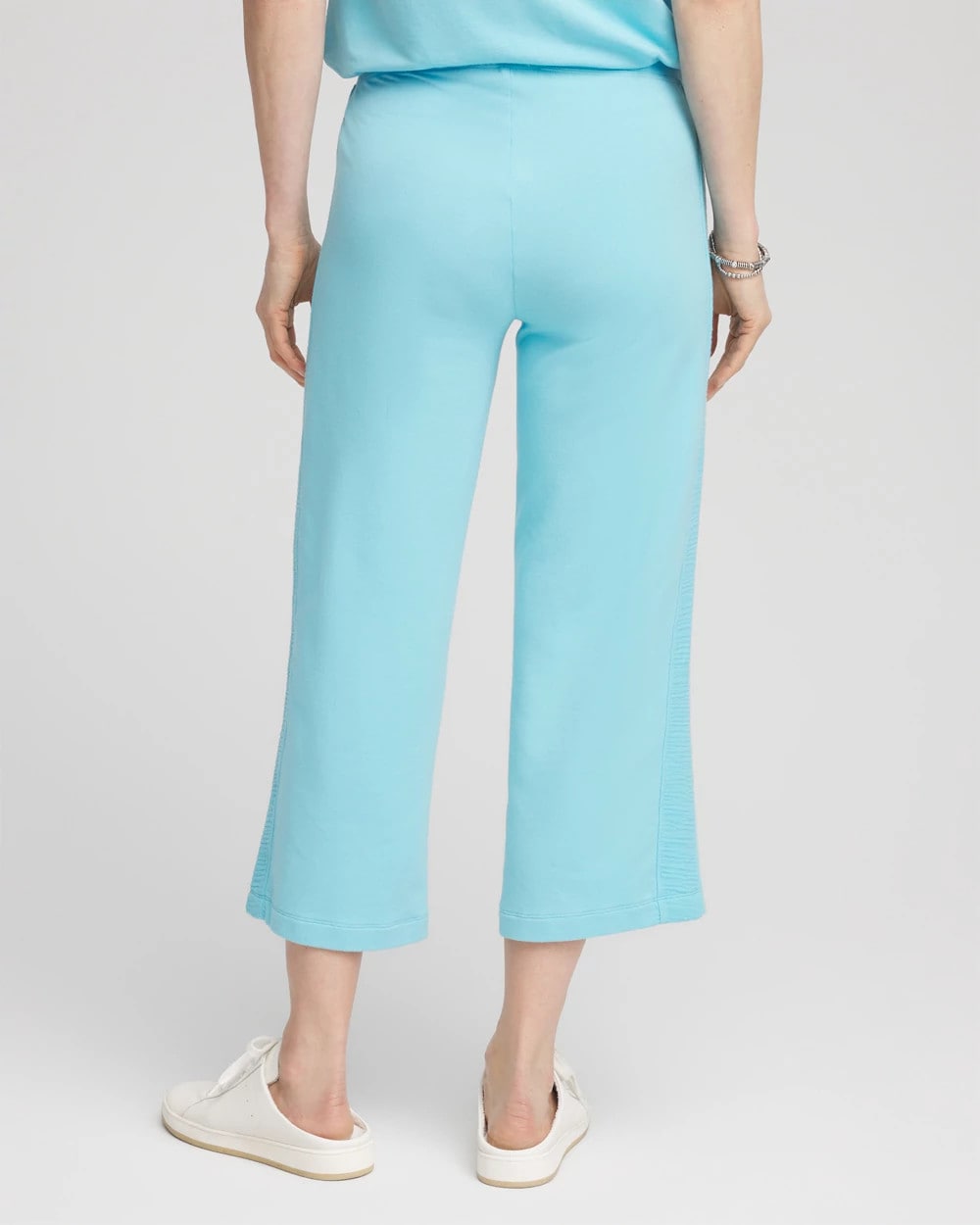 Paradiso Blue Zenergy® French Terry Gauze-Inset Cropped Pants