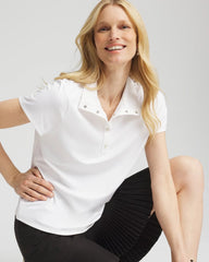 Alabaster Zenergy® UPF Mockneck Short-Sleeve Top