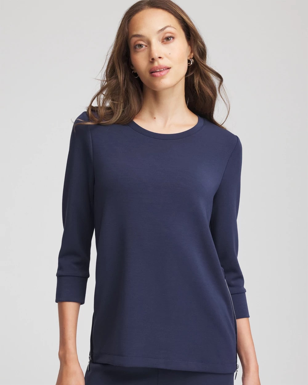 Passport Blue Zenergy® Satin-Trim Tunic