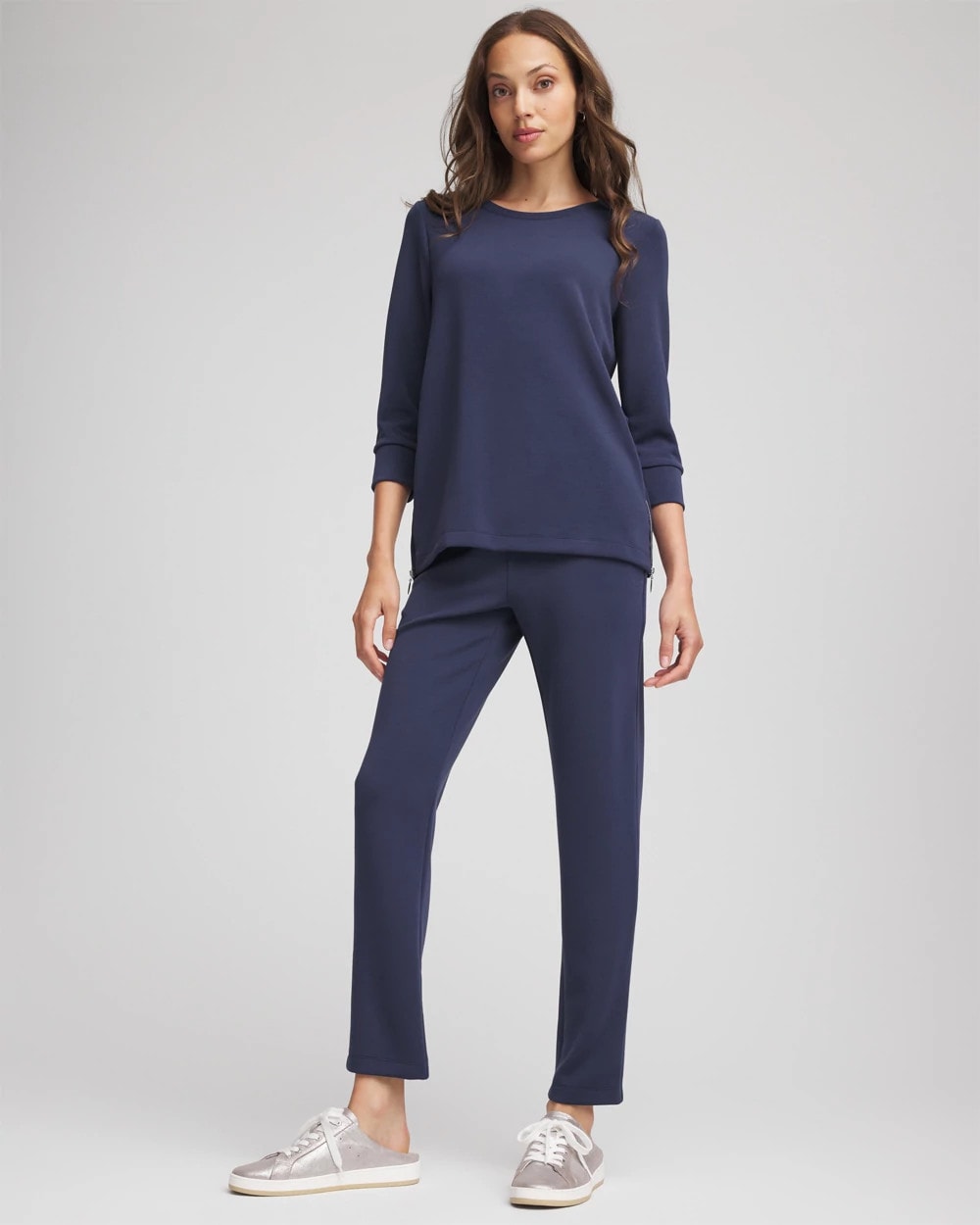 Passport Blue Zenergy® Satin-Trim Tunic