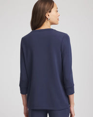 Passport Blue Zenergy® Satin-Trim Tunic