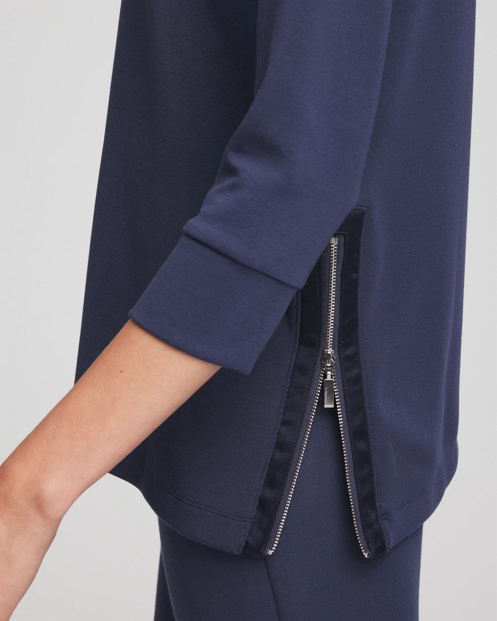 Passport Blue Zenergy® Satin-Trim Tunic