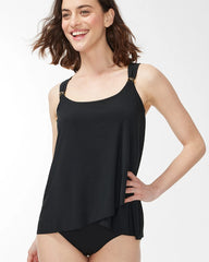 Black Miraclesuit Razzle Dazzle Tankini Top