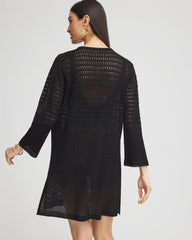 Black Chico's Tie-Front Beach Swimsuit Cover-Up
