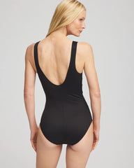 Black/White Miraclesuit Somerpointe One Piece Swimsuit
