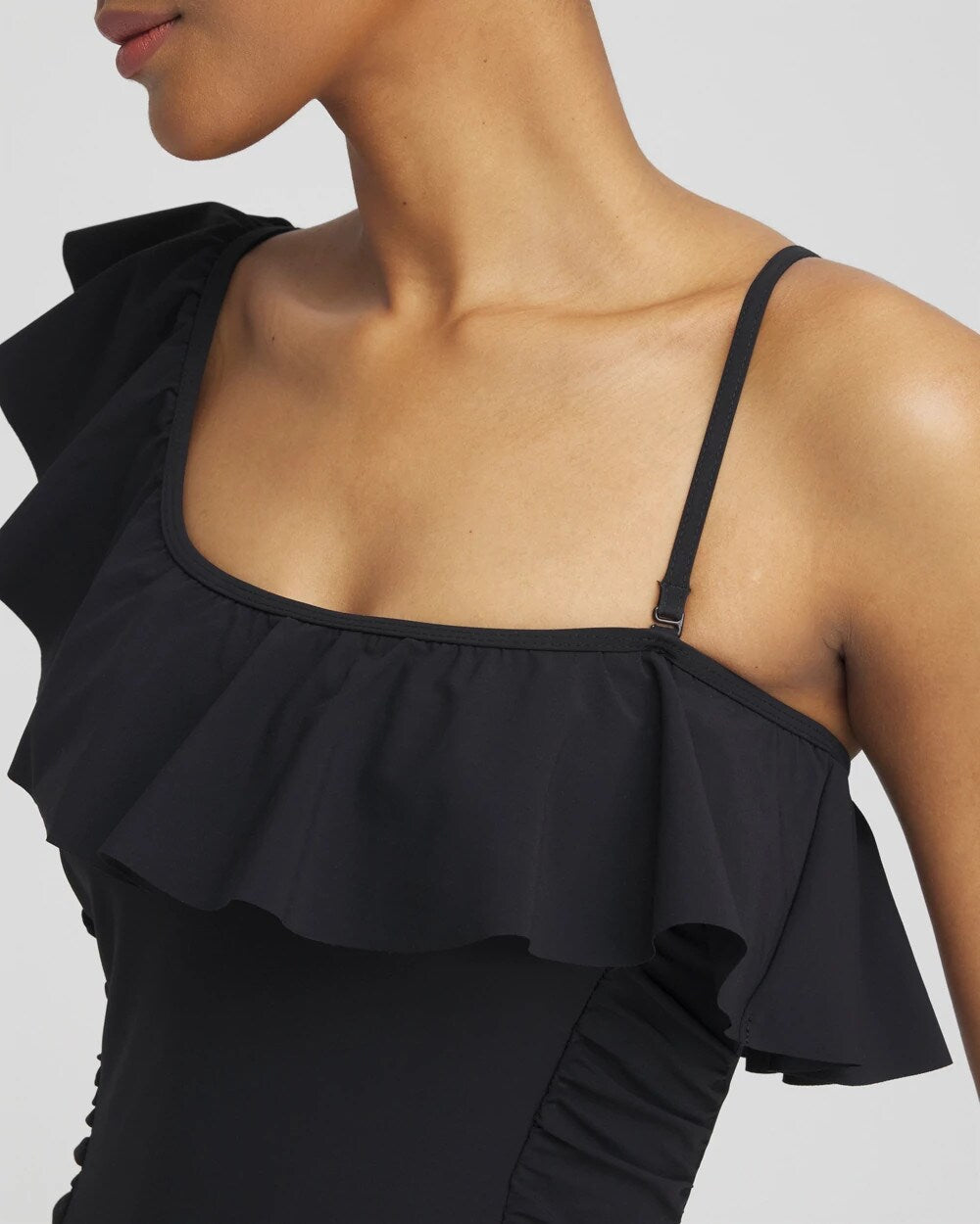 Black Gottex One Shoulder One Piece Swimsuit