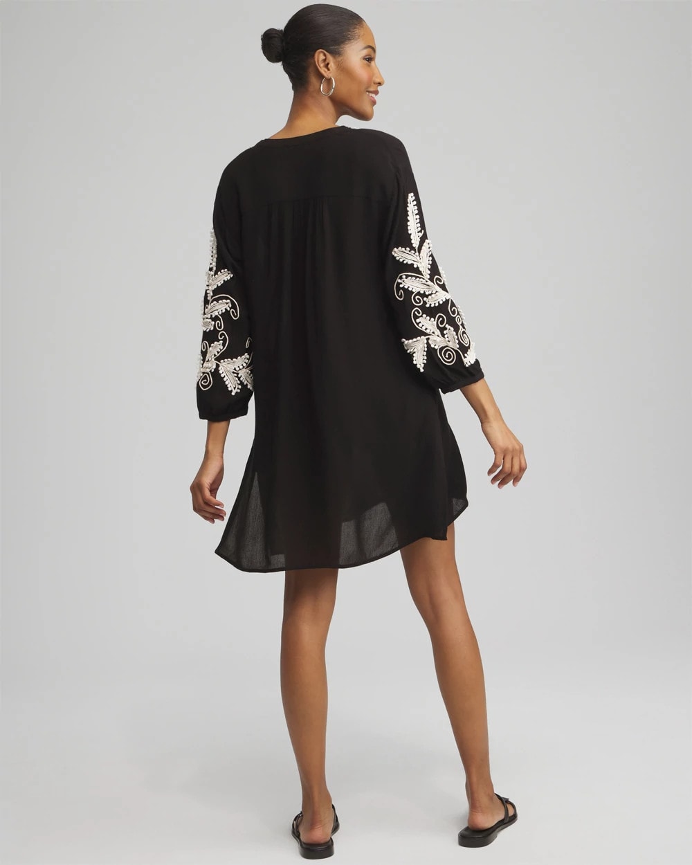 Black Embroidered Coverup Dress