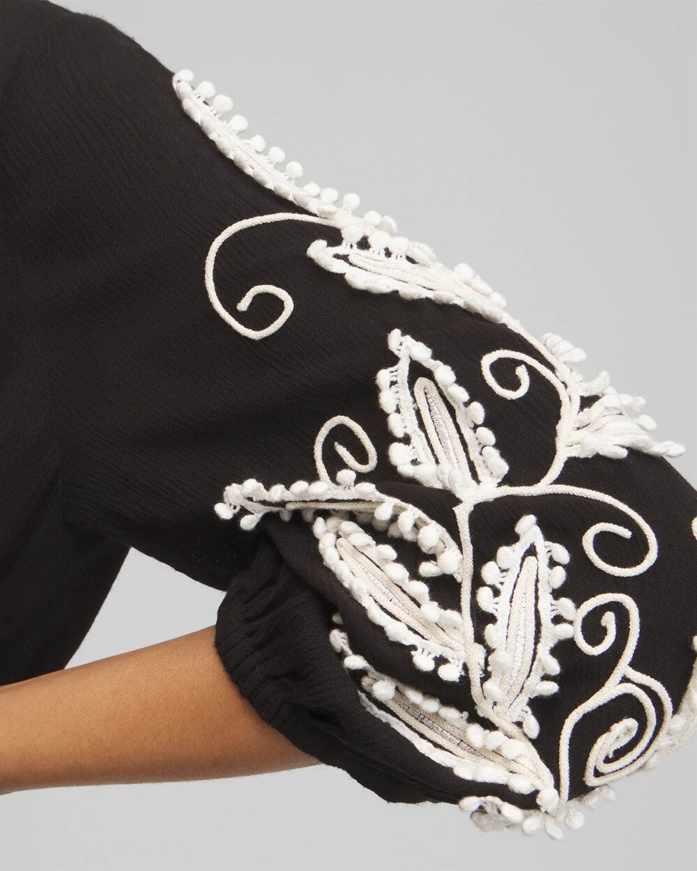 Black Embroidered Coverup Dress
