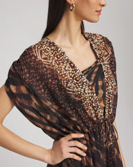 Black/Brown Miraclesuit® Raya De Safari Kimono Cover-Up