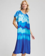 Blue Multi Gottex Golden Hour V-Neck Dress Cover-Up
