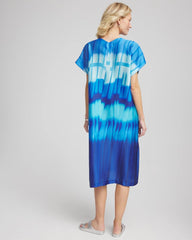 Blue Multi Gottex Golden Hour V-Neck Dress Cover-Up