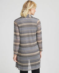 Canyon Blue Travelers™ Knit Chevron Open-Front Cardigan