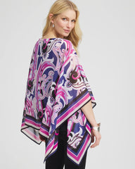 Purple Clover Travelers™ Paisley Chiffon Layered Top