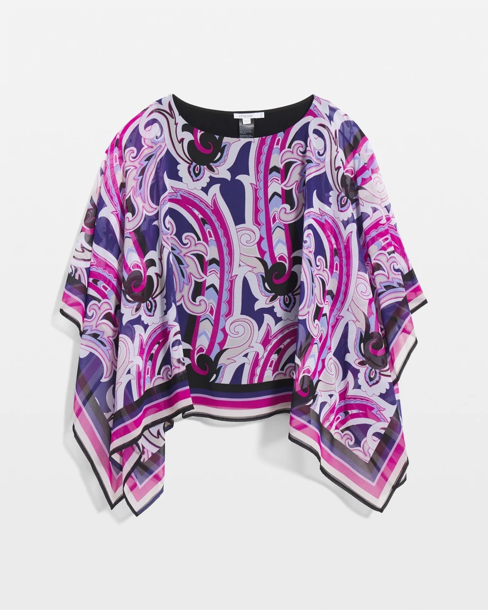 Purple Clover Travelers™ Paisley Chiffon Layered Top