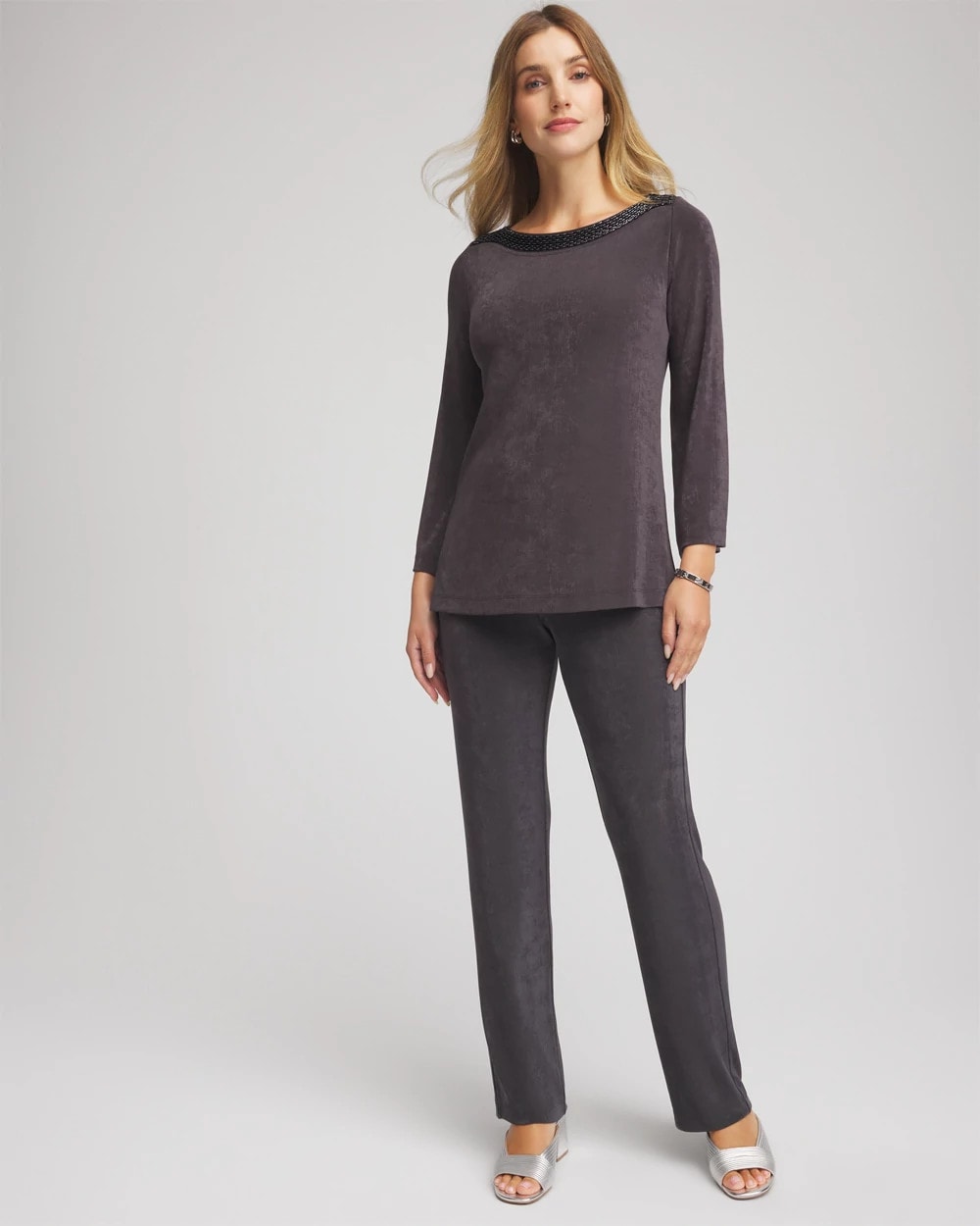 Serene Gray Travelers™ Koia Pearl Beaded Tunic