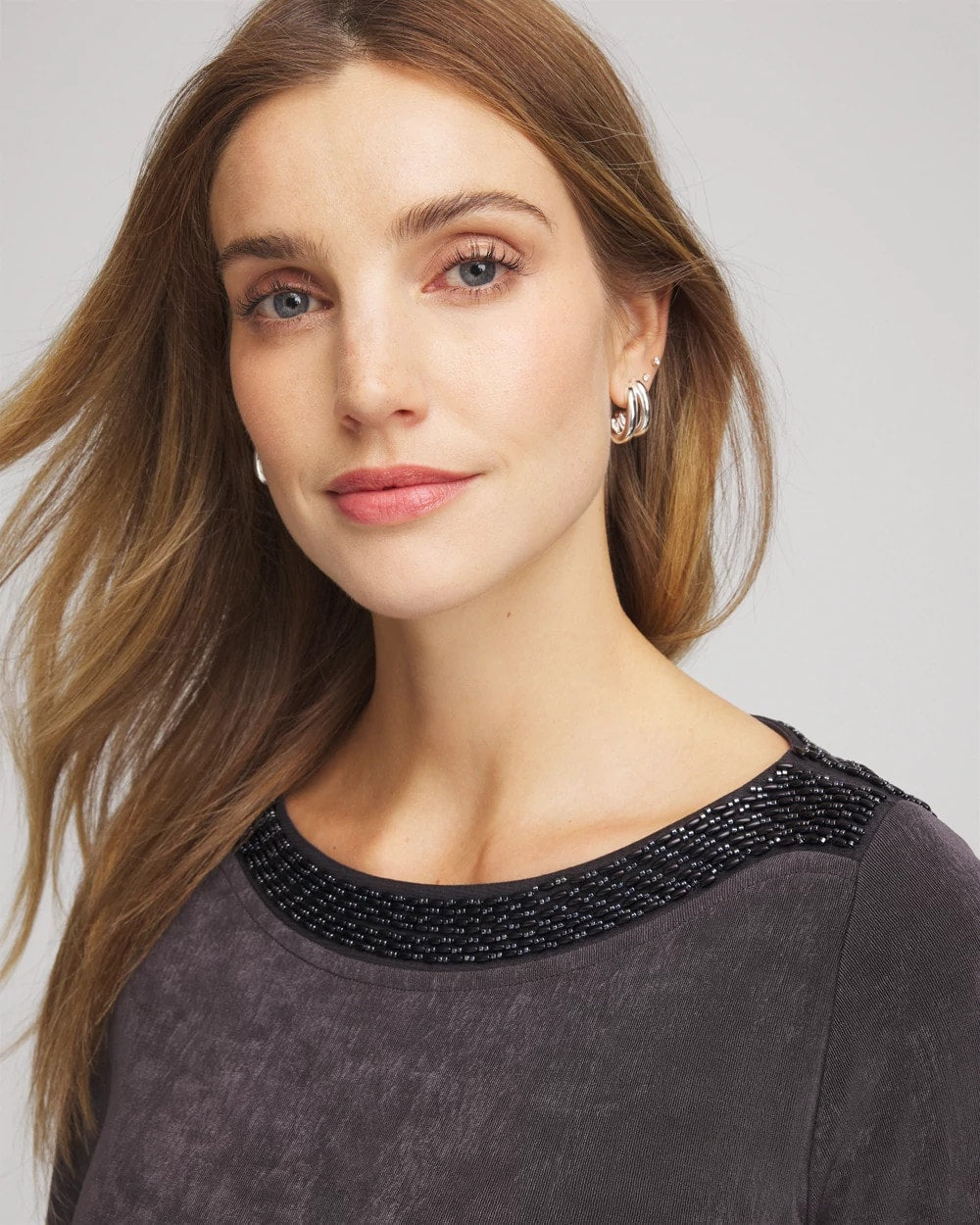 Serene Gray Travelers™ Koia Pearl Beaded Tunic