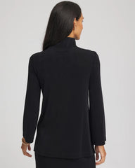 Travelers Black Travelers™ Button Mockneck Top