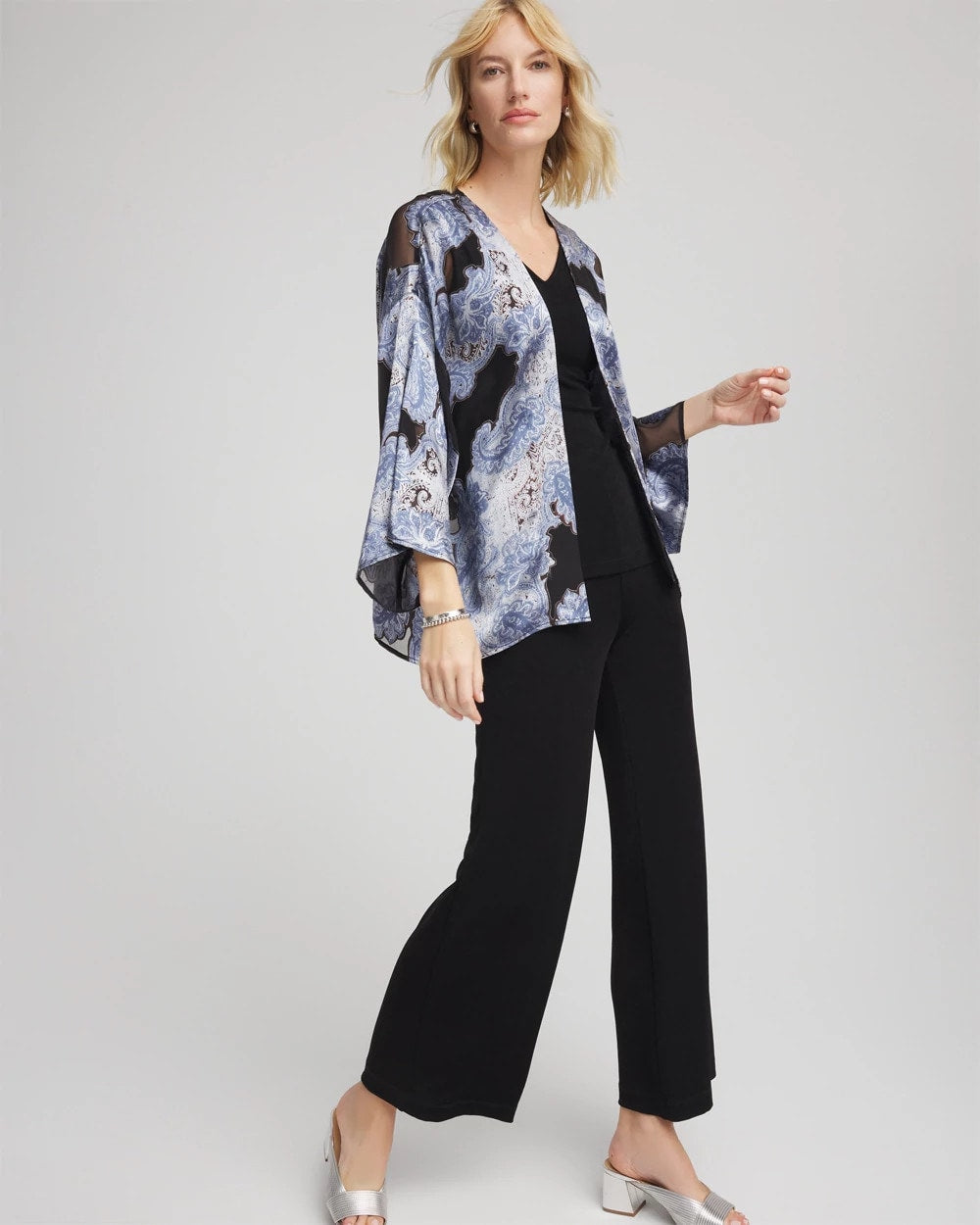 Canyon Blue Travelers™ Collection Paisley Burnout Jacket