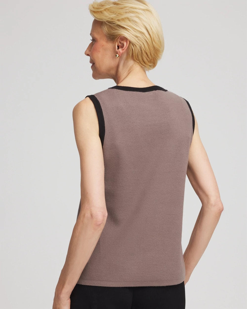 Deep Taupe Travelers™ Tipped Sweater Tank