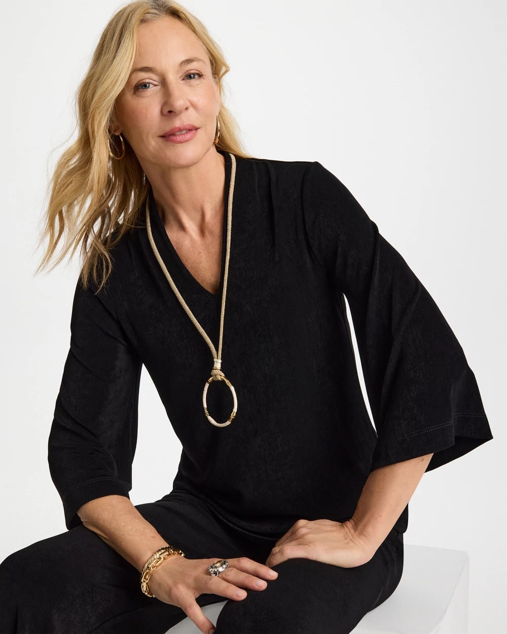 Travelers Black Travelers™ V-Neck Kimono Top