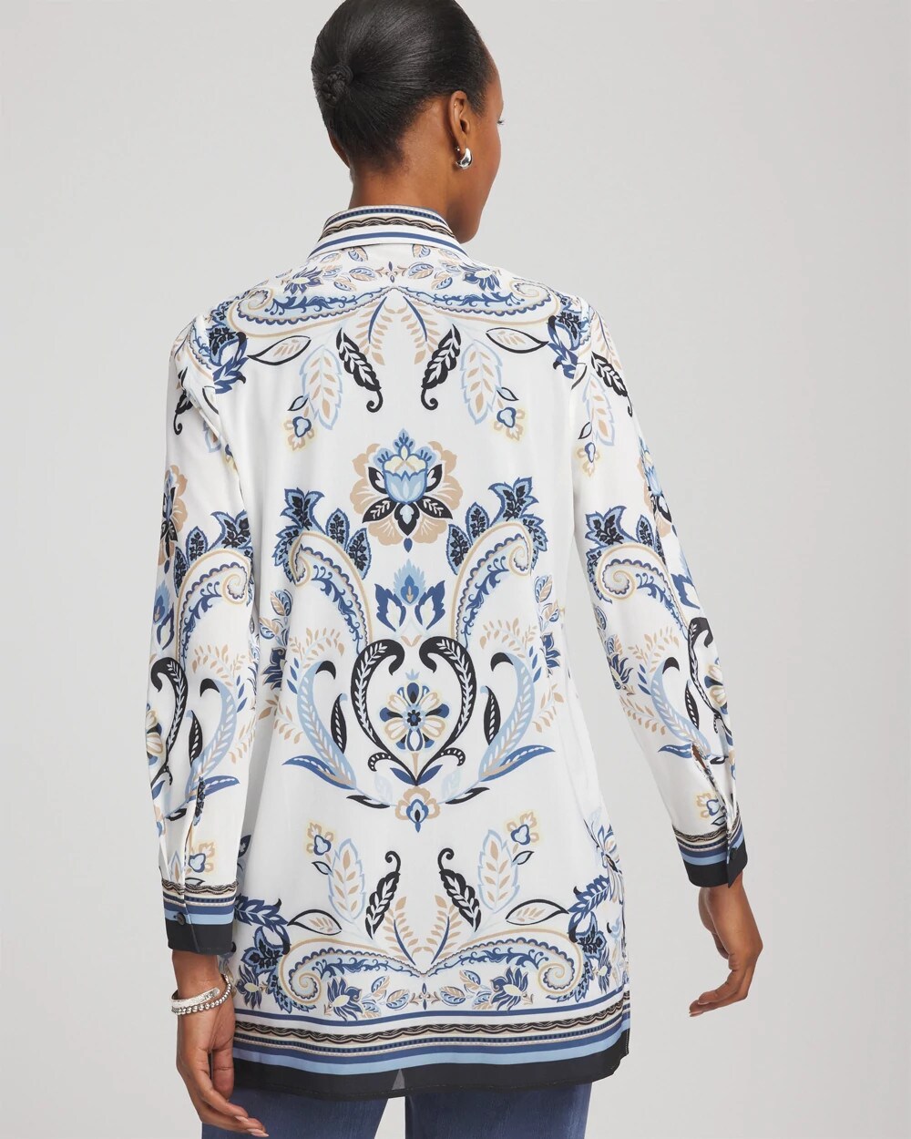 Canyon Blue Travelers™ Collection Paisley Mesh Shirt Jacket