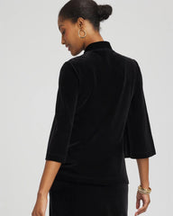 Travelers Black Travelers™ Velvet V-Neck Kimono Sleeve Top