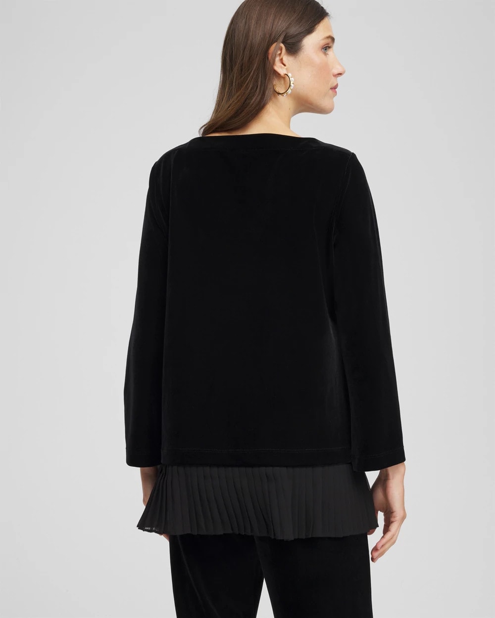 Travelers Black Travelers™ Chiffon Hem Velvet Tunic