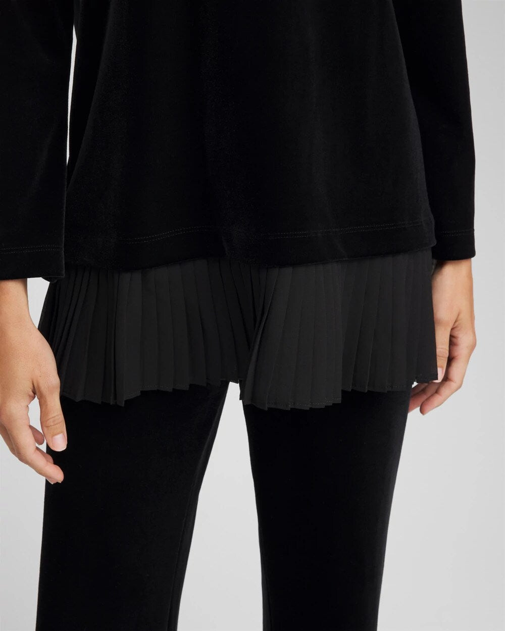 Travelers Black Travelers™ Chiffon Hem Velvet Tunic