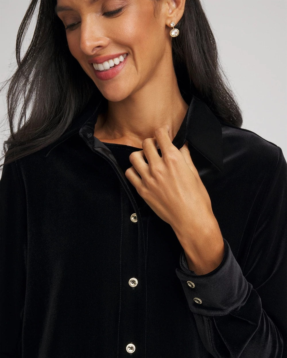 Travelers Black Travelers™ Velvet Button-Down Shirt