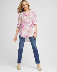 French Blush No Iron™ Multi Paisley Linen Tunic