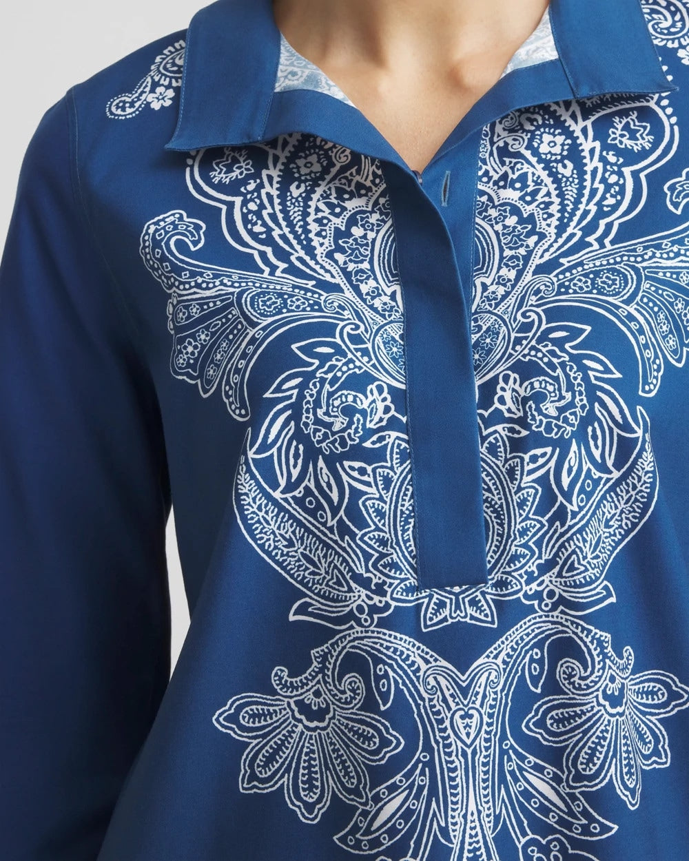 Seaport No Iron™ Paisley Buttonback Tunic
