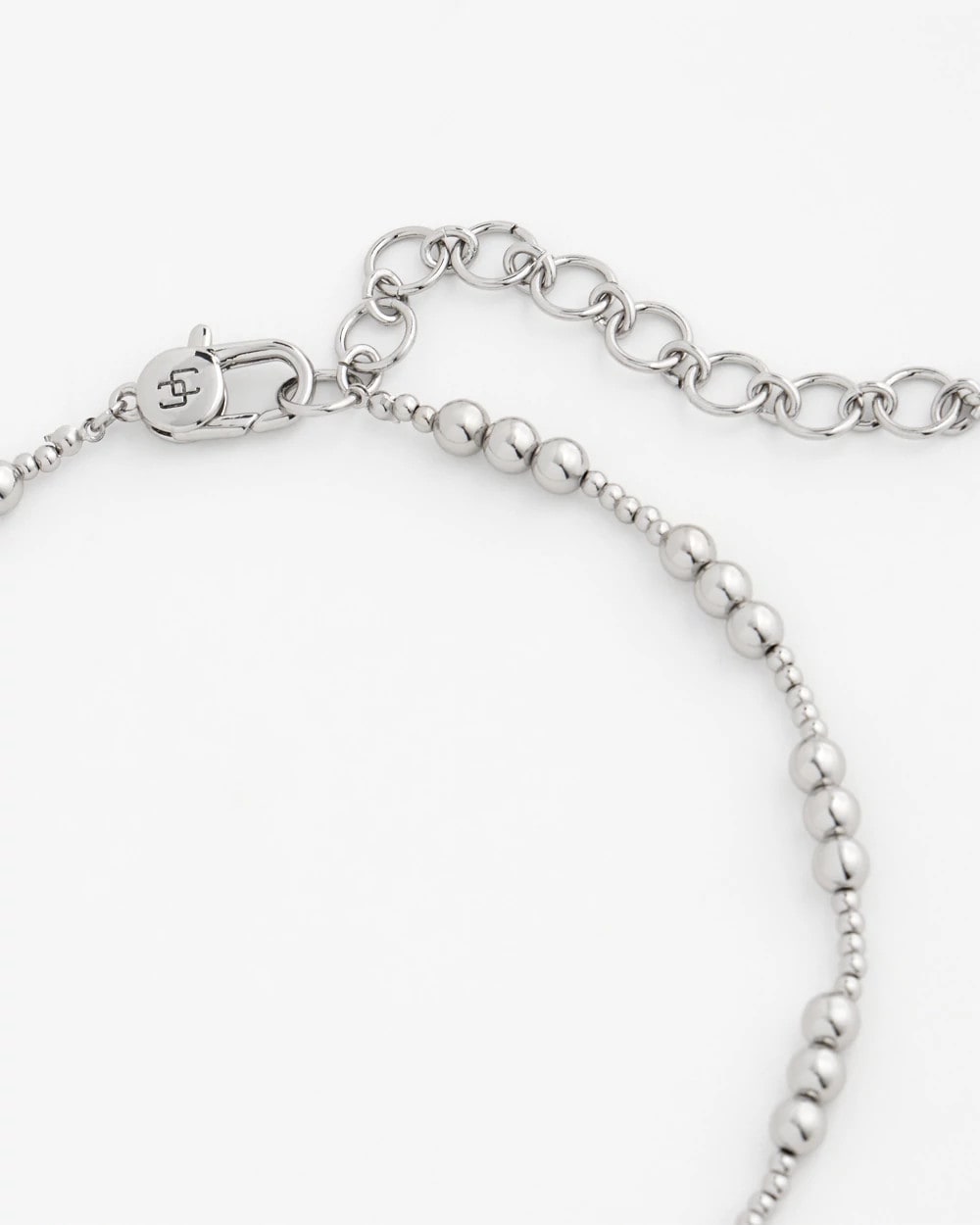 Silver Silvertone Beaded Necklace