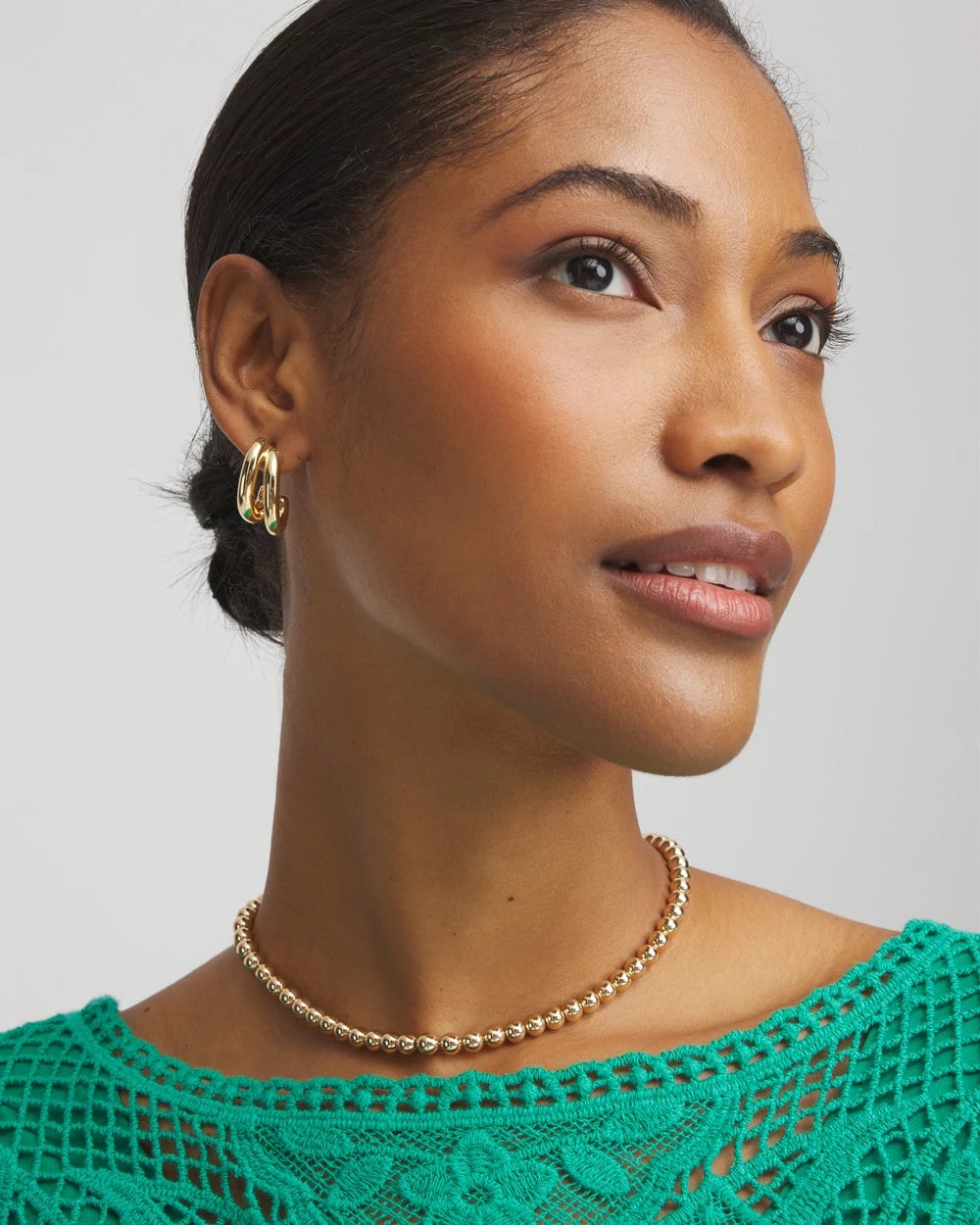 Gold Golden Beaded Necklace