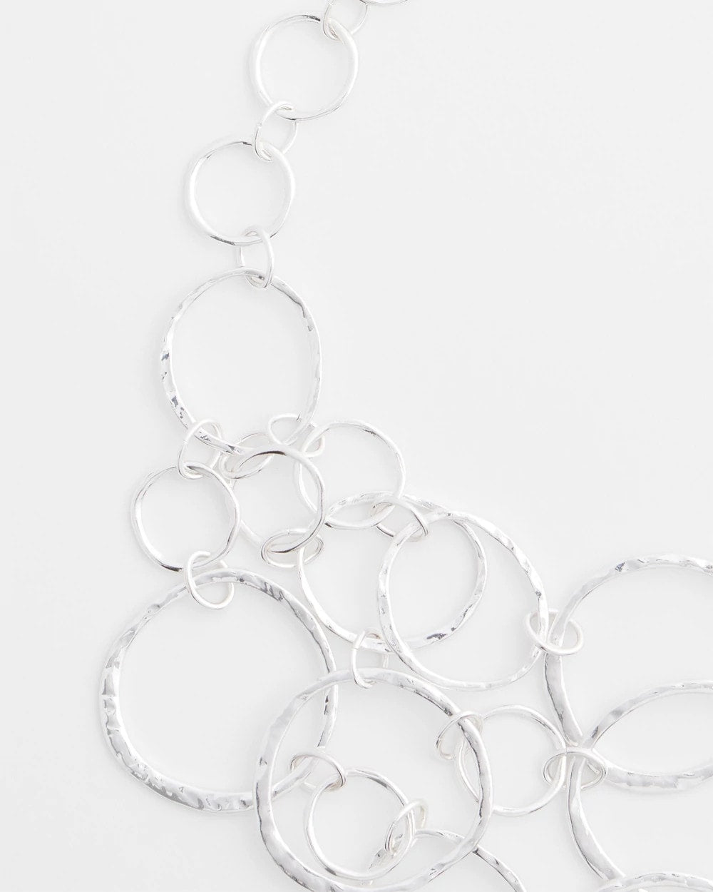 Silver Short Silvertone Multi-Strand Link Necklace