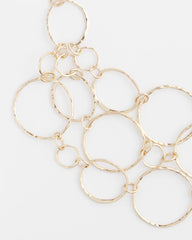 Gold Short Goldtone Multi-Strand Link Necklace